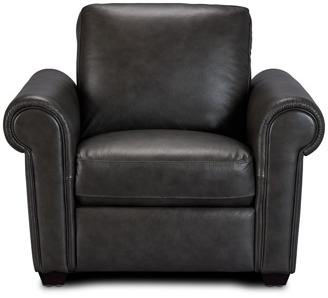 Lincoln Dark Gray Lthr/vinyl Chair