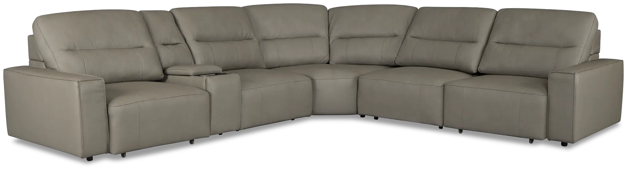 Rudy Gray Lthr/vinyl Medium Dual Power 2 Arm Extension Chaise Sectional Rudy Gray Lthr/vinyl Medium Dual Power 2 Arm Extension Chaise Sectional