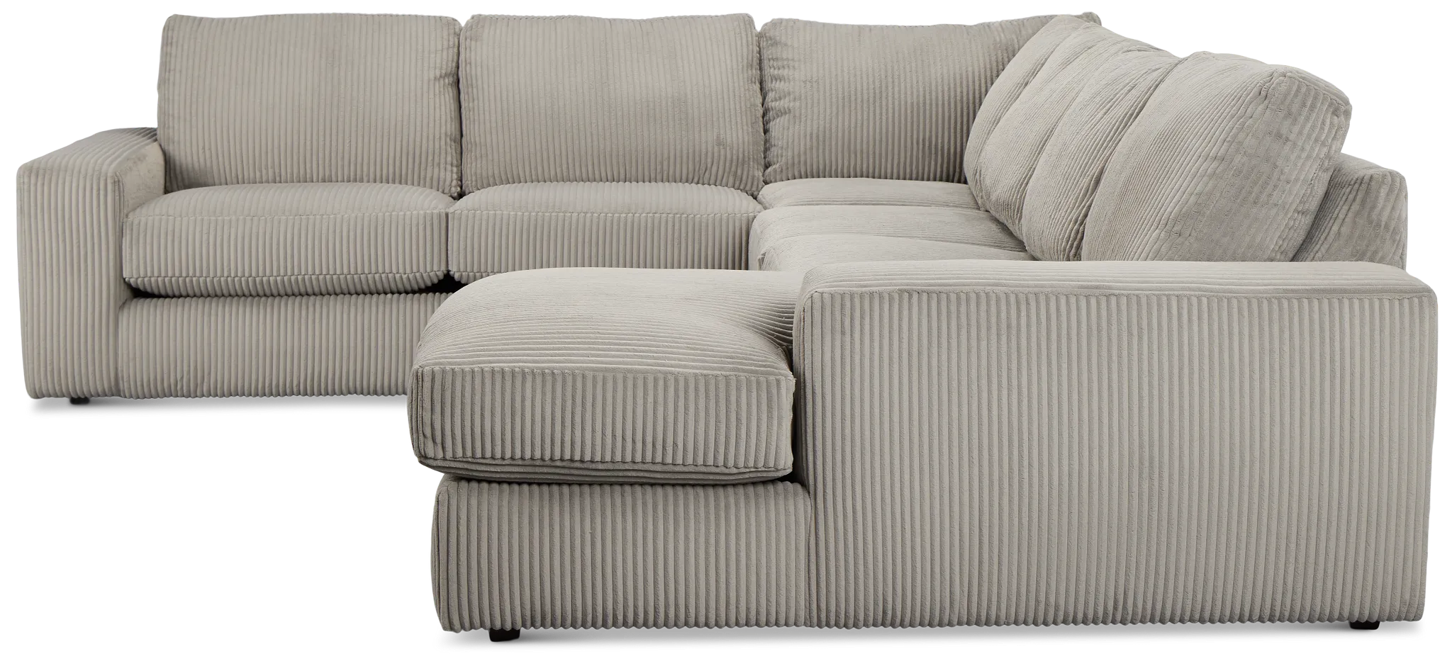 Charlie Gray Fabric Medium Right Chaise Sectional