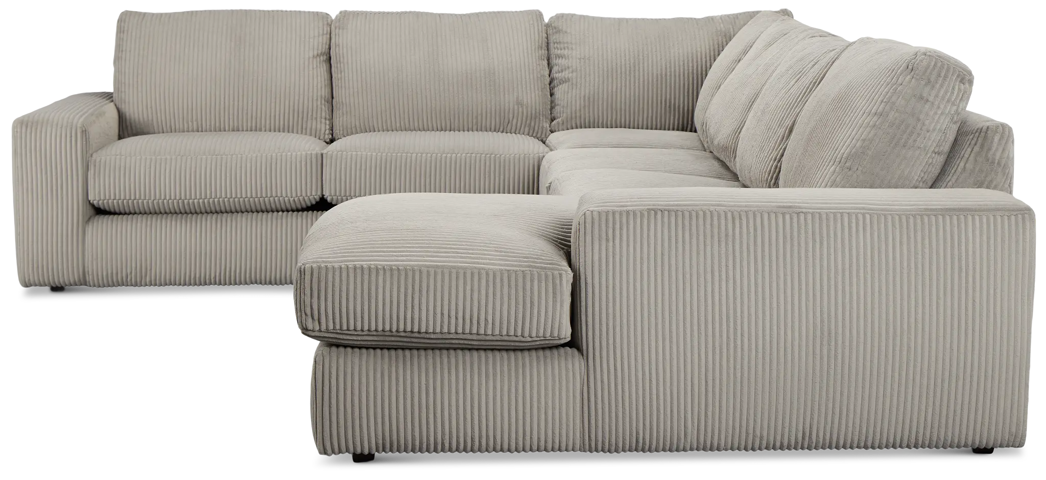Charlie Gray Fabric Medium Right Chaise Sectional Charlie Gray Fabric Medium Right Chaise Sectional