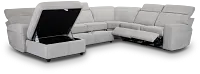 Callum Light Gray Storage Small Left Dual Power Chaise Sleeper Sectional