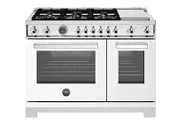 Bertazzoni 486 Series White 48" Dual Fuel Range