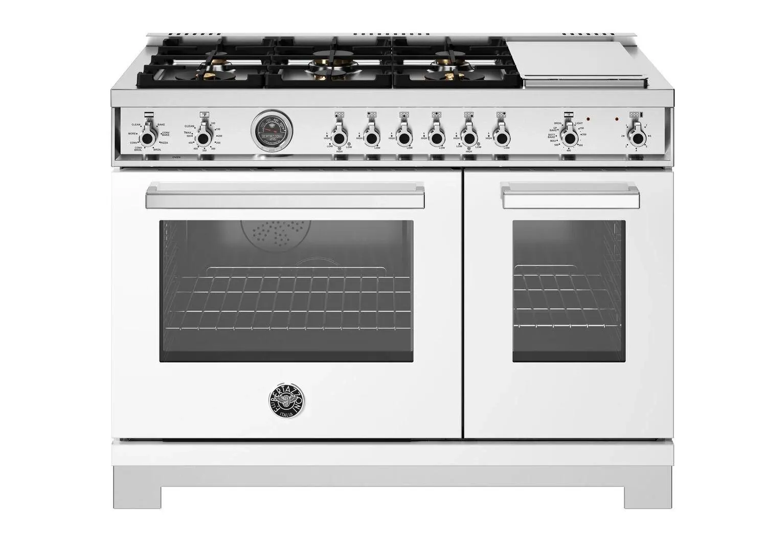 Bertazzoni 486 Series White 48" Dual Fuel Range