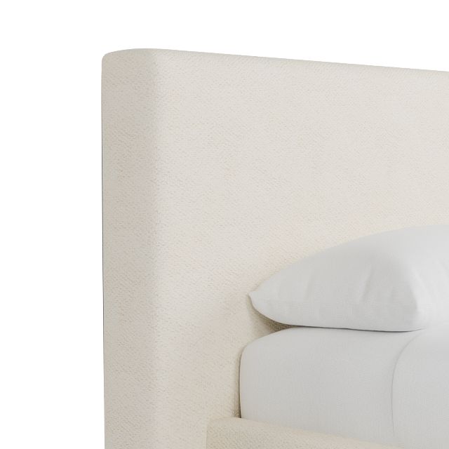 Grayton Gellar White 44" Upholstered Platform Bed