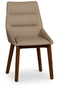 Fresno Taupe Upholstered Side Chair With Mid Tone Legs