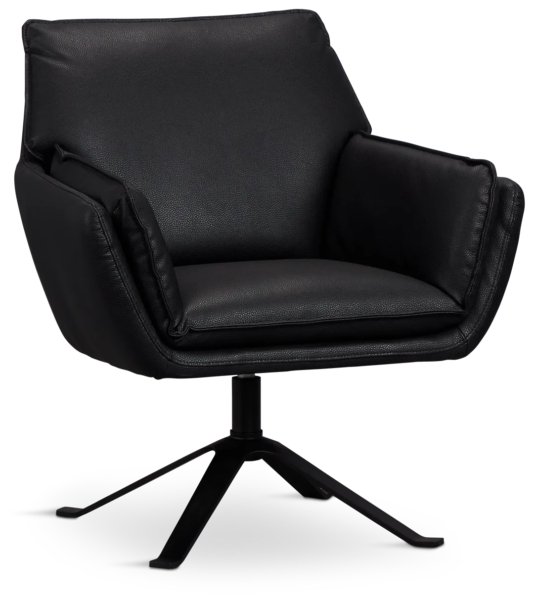 Farley Black Micro Swivel Accent Chair