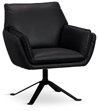 Farley Black Micro Swivel Accent Chair