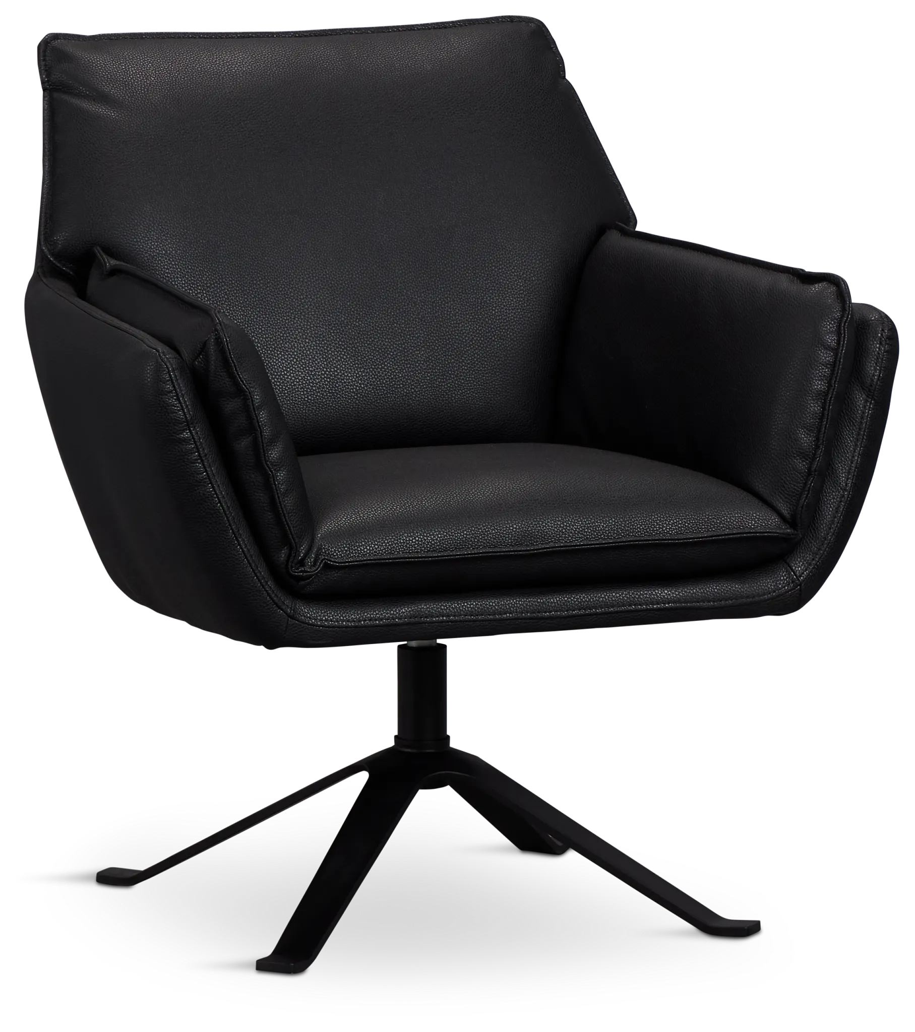 Farley Black Micro Swivel Accent Chair