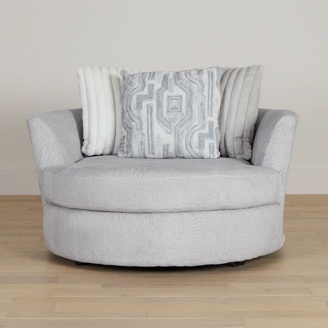 Kylie Light Gray Fabric Swivel Chair