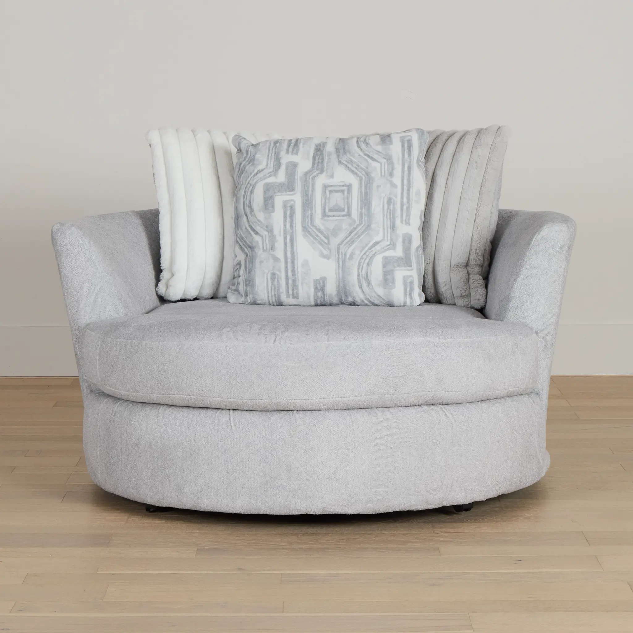 Kylie Light Gray Fabric Swivel Chair Kylie Light Gray Fabric Swivel Chair