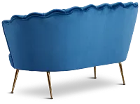 Lily Dark Blue Velvet Loveseat