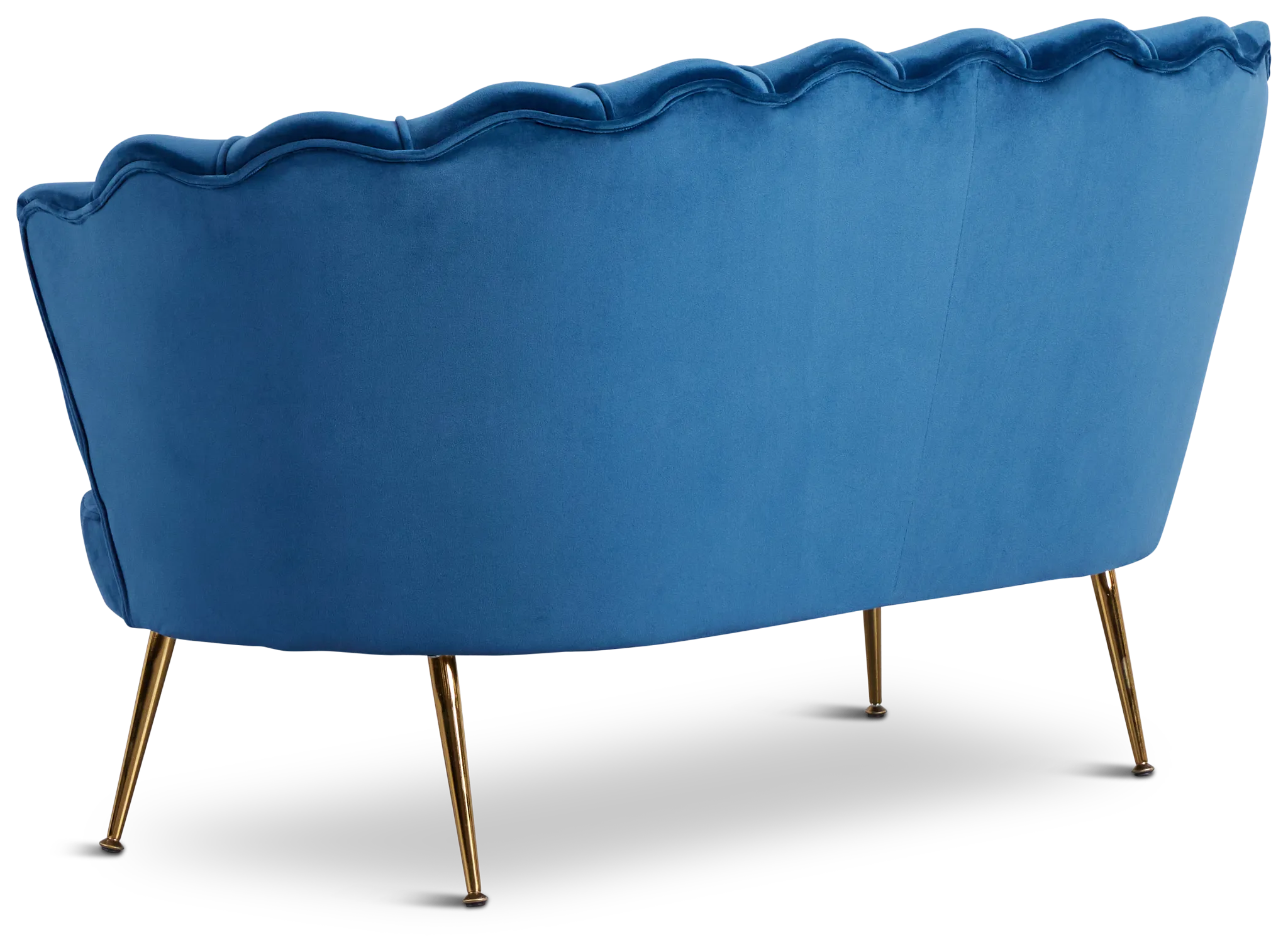 Lily Dark Blue Velvet Loveseat