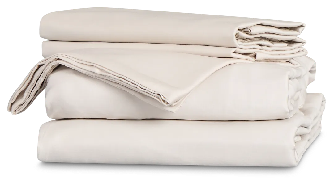 Rest & Renew Cotton Sateen Beige 300 Thread Sheet Set