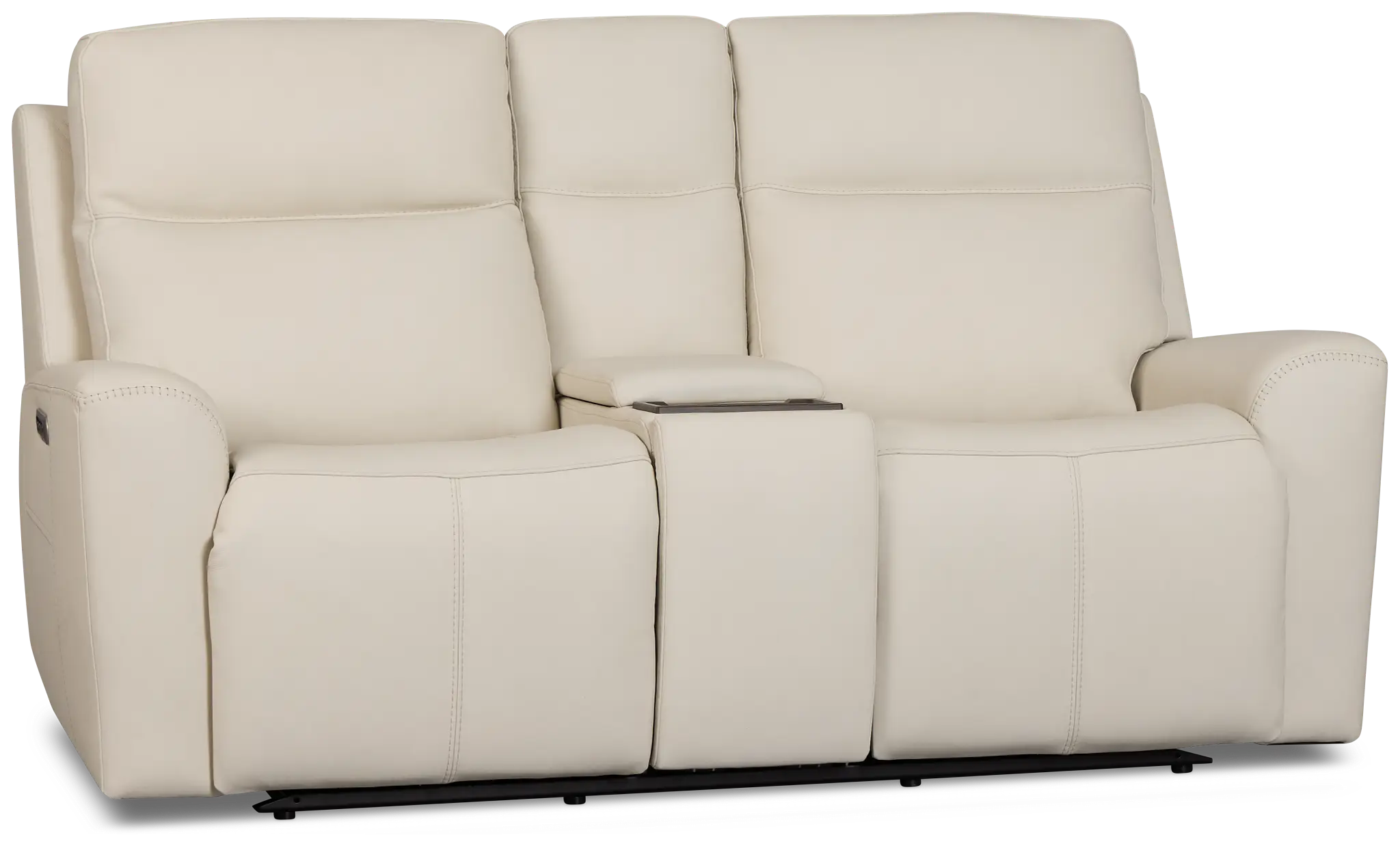 Flexsteel Sterling Ivory Lthr/vinyl Power Reclining Loveseat Flexsteel Sterling Ivory Lthr/vinyl Power Reclining Loveseat