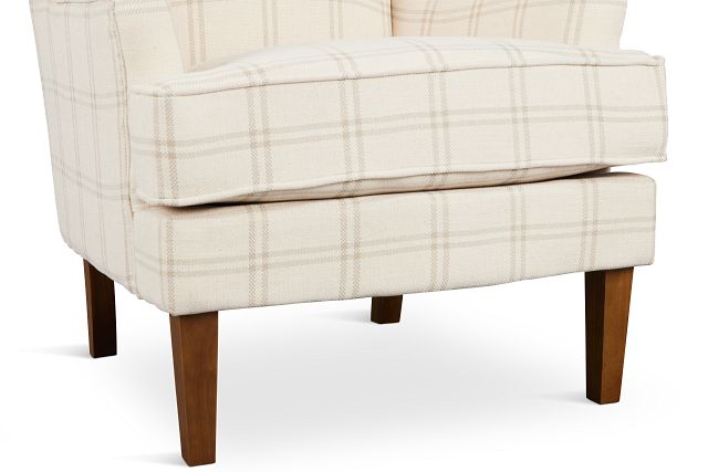 Leyla Ivory Fabric Accent Chair