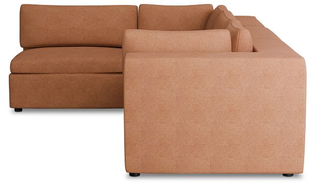 Destin Sutton Orange Fabric 4-piece Modular Sectional