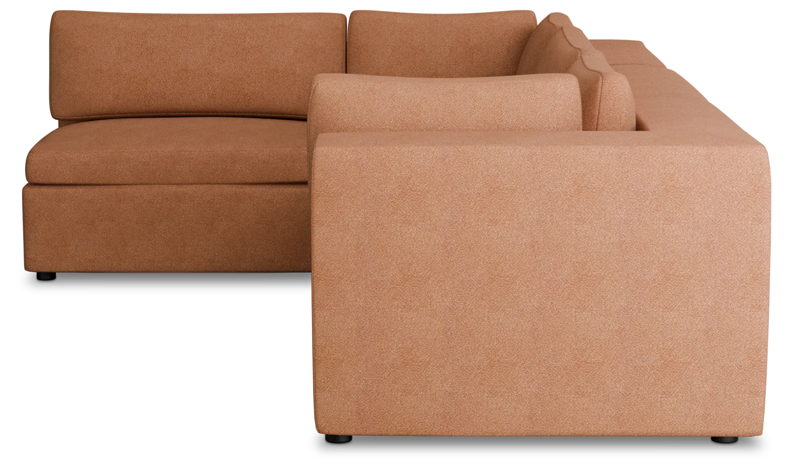 Destin Sutton Orange Fabric 4-piece Modular Sectional