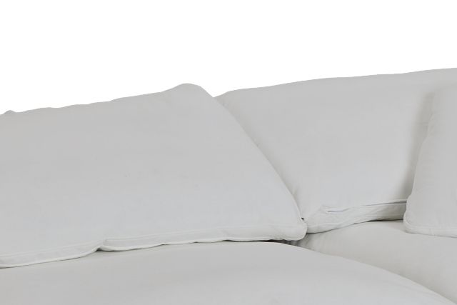 Nixon White Fabric 3-piece Modular Sofa