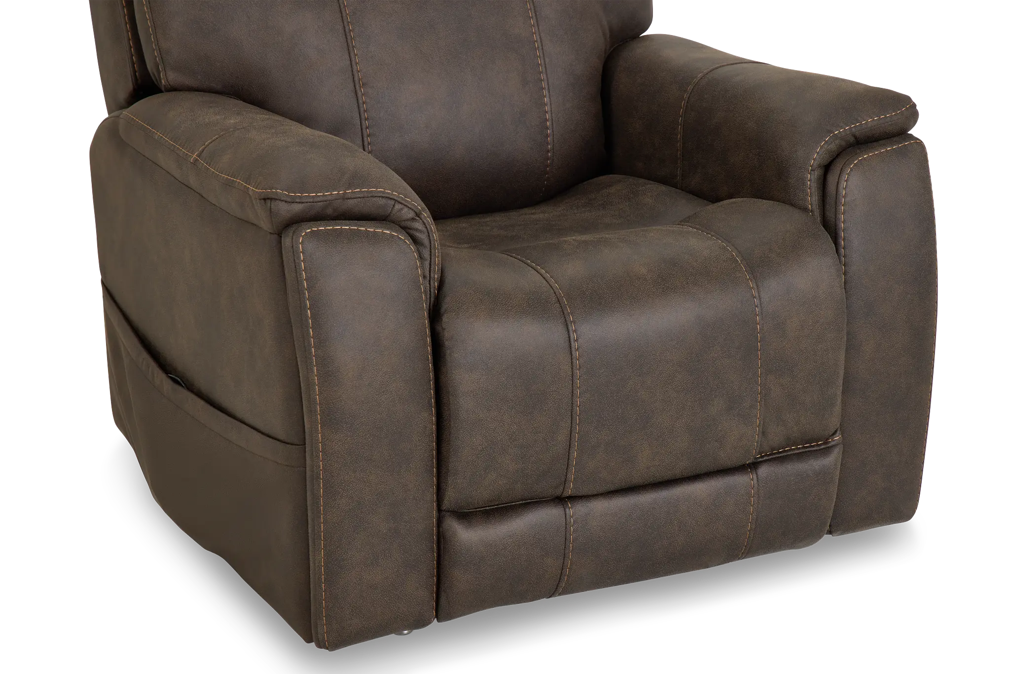 Akron Dark Brown Micro Power Lift Recliner With Power Lumbar Akron Dark Brown Micro Power Lift Recliner With Power Lumbar