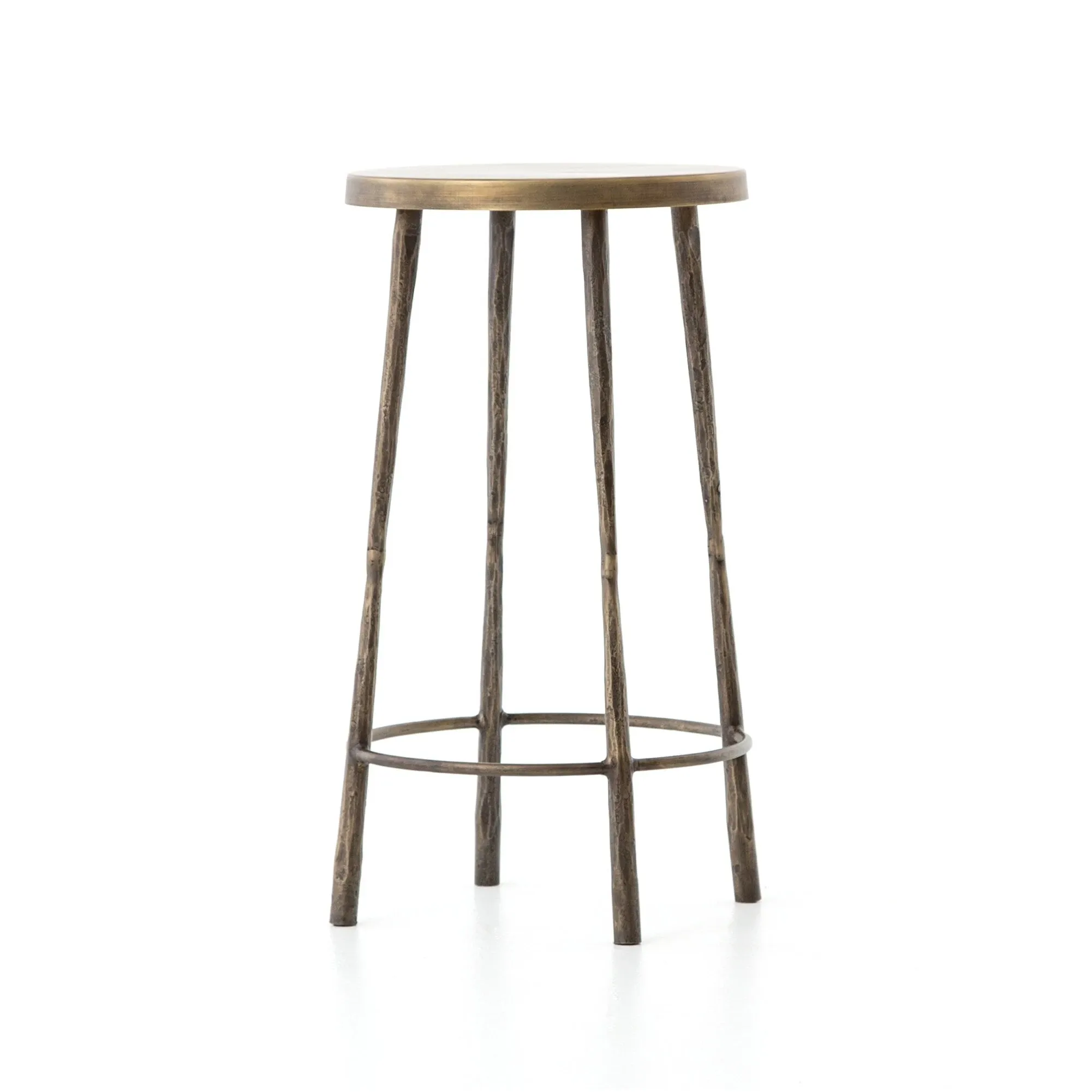 Four Hands Marty Brass Metal 24" Barstool