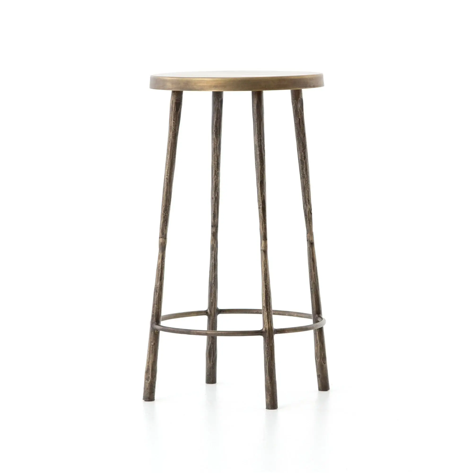 Four Hands Marty Brass Metal 24" Barstool Four Hands Marty Brass Metal 24" Barstool