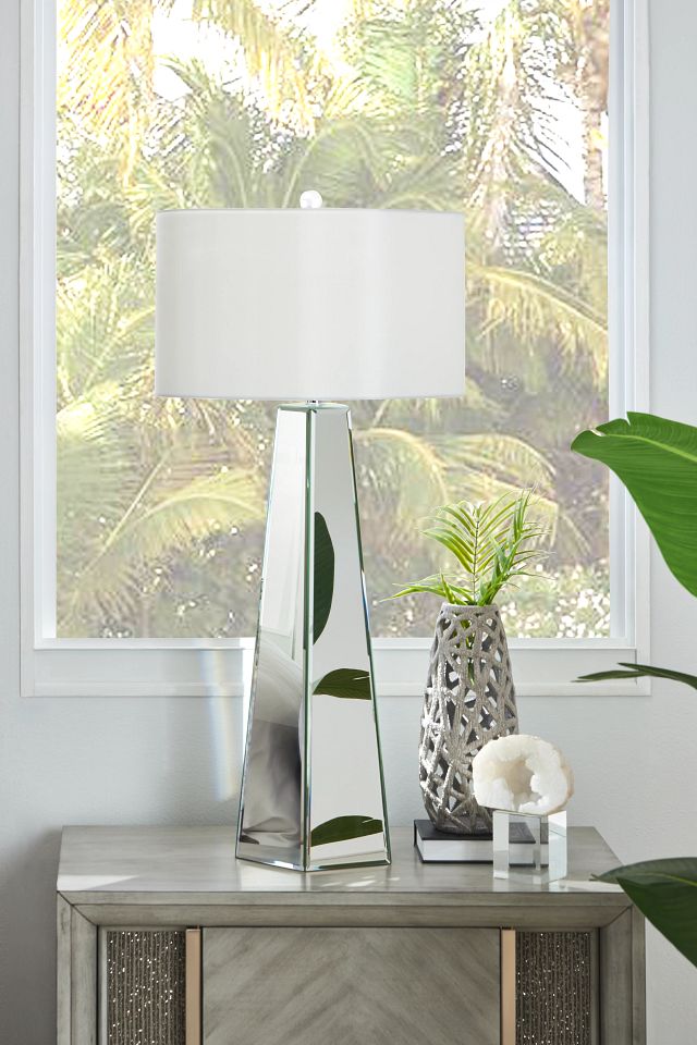 Aslan Gray Glass Table Lamp