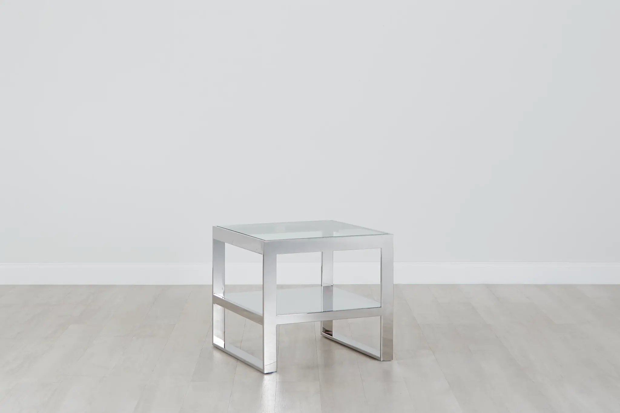 Miami White Glass End Table Miami White Glass End Table