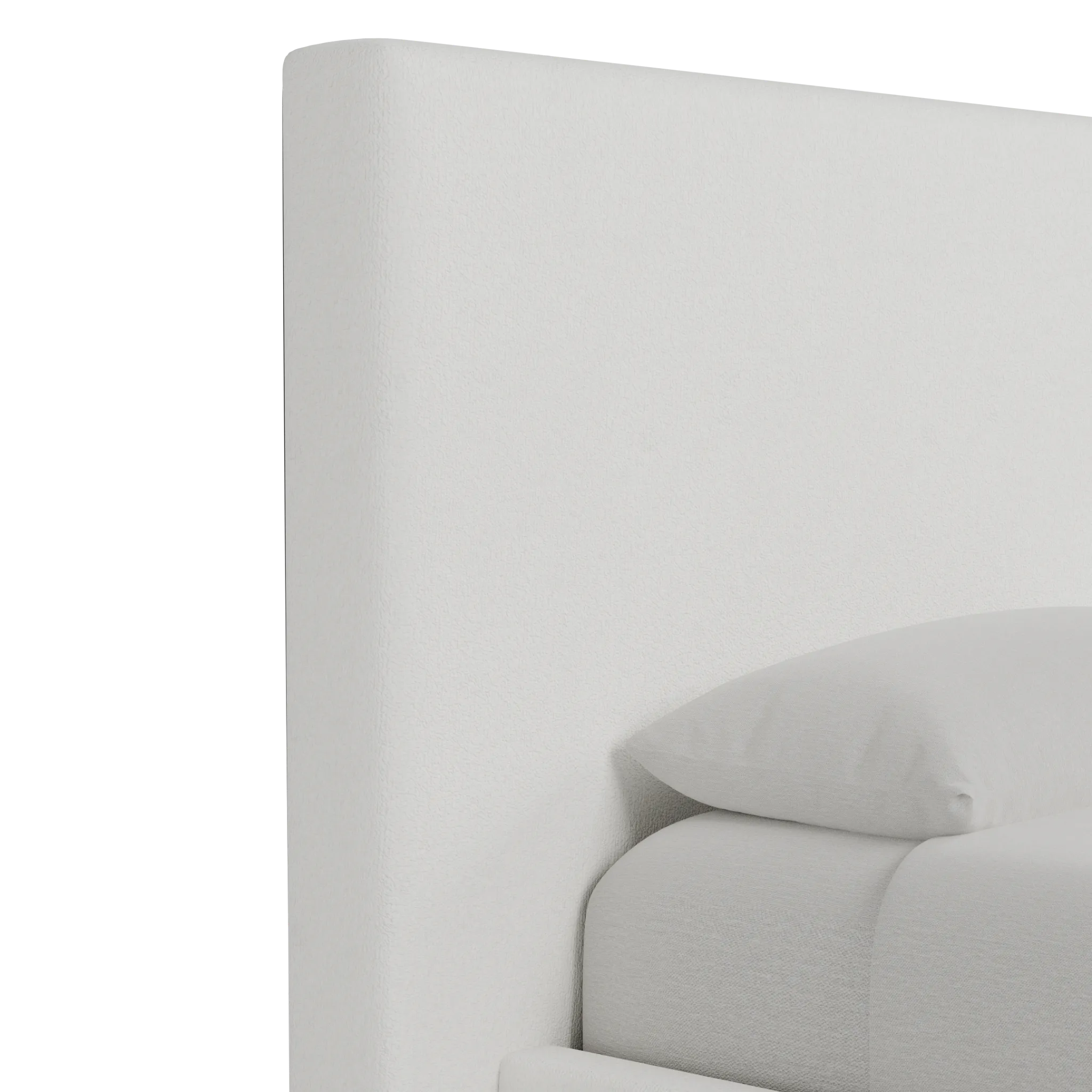 Grayton Sutton White 54" Upholstered Platform Bed