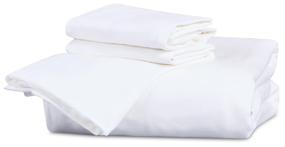 Rest & Renew Linen Blend White Duvet Set