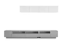 Vancouver 134" Gray White 6-piece Right Modular Entertainment Wall