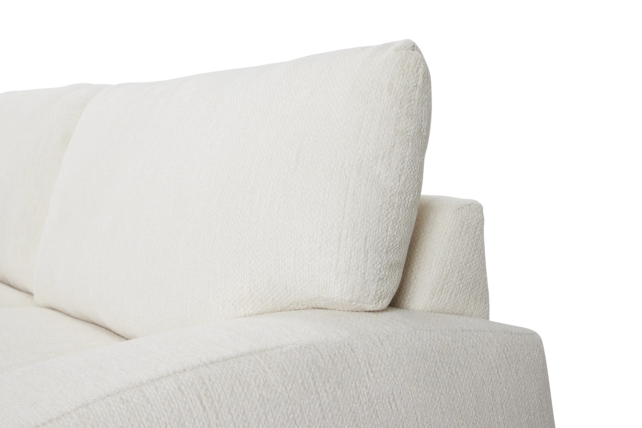 Alpha White Fabric Large Two-arm Sectional