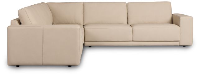 Kellan Ivory Leather Small Two-arm Sectional
