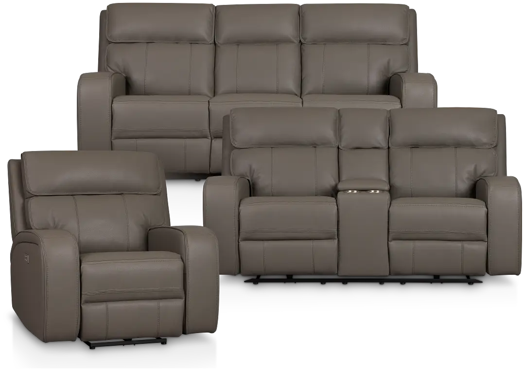 Rhett Gray Micro Power Reclining Living Room Rhett Gray Micro Power Reclining Living Room