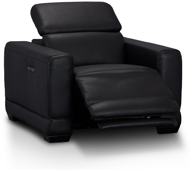 Lombardy Black Micro Power Recliner