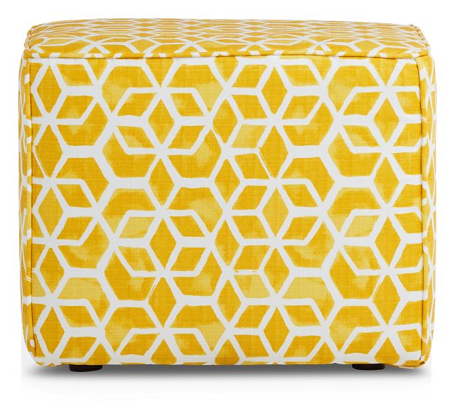 Celtic Yellow Geometric Indoor/outdoor Accent Ottoman