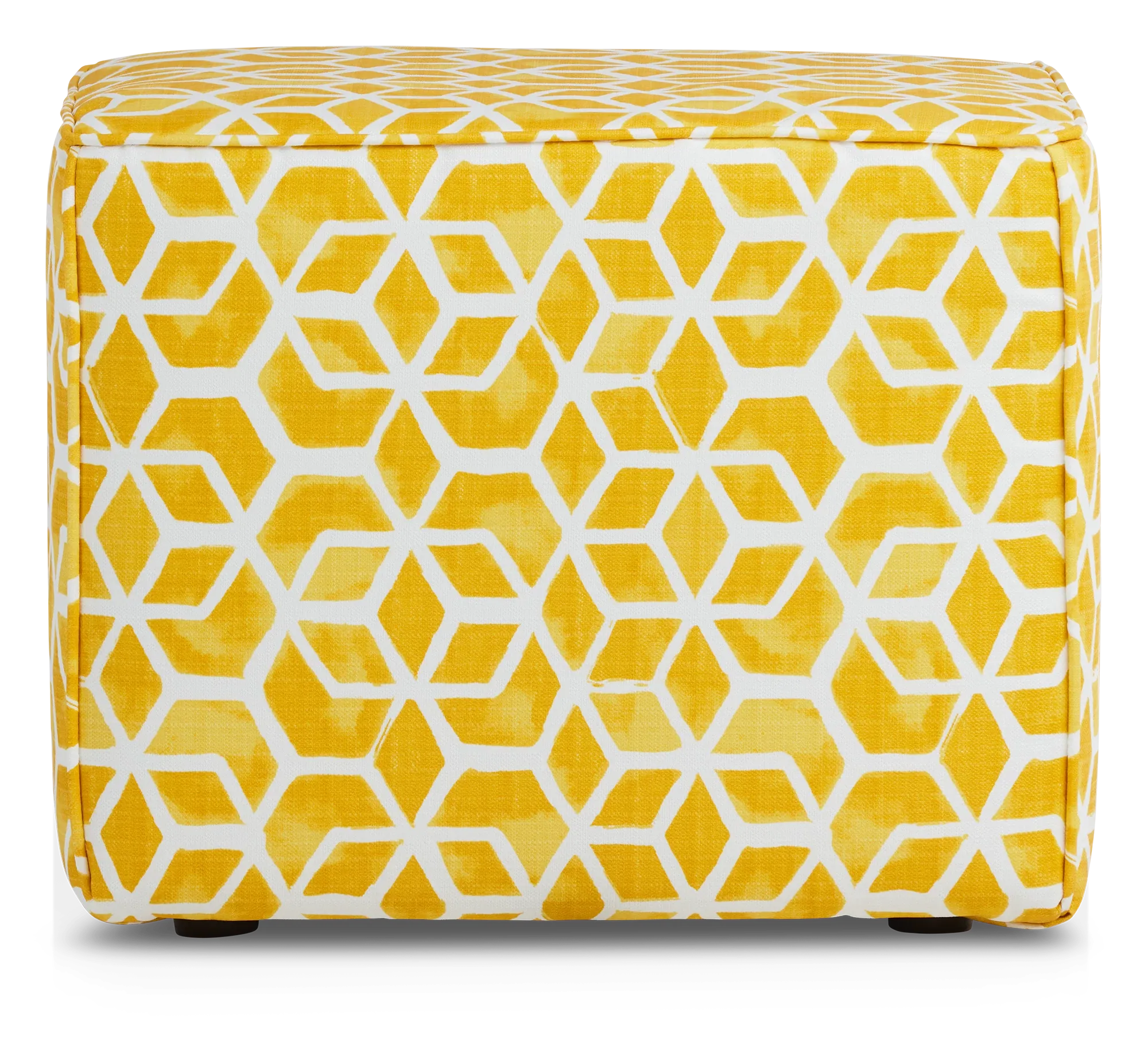 Celtic Yellow Geometric Indoor/outdoor Accent Ottoman