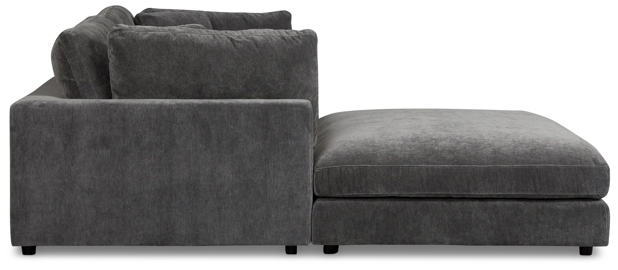 Lounge Dark Gray Fabric Chaise Sectional