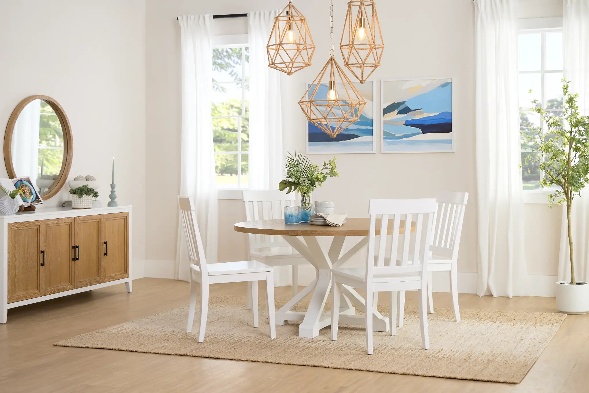 Nantucket Two-tone Light Tone Round Table Nantucket Two-tone Light Tone Round Table