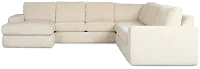 Charlie Ivory Fabric Large Left Chaise Sectional