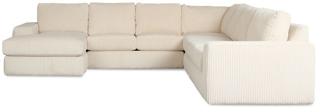 Charlie Ivory Fabric Large Left Chaise Sectional