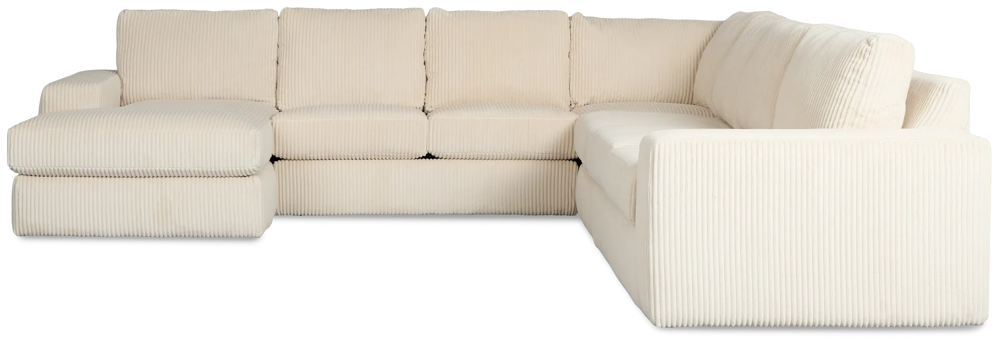 Charlie Ivory Fabric Large Left Chaise Sectional