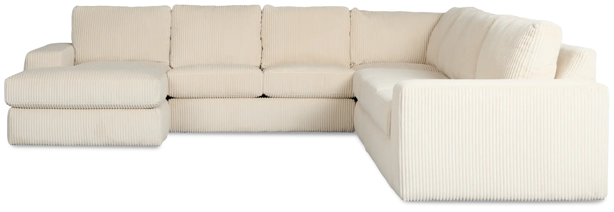 Charlie Ivory Fabric Large Left Chaise Sectional Charlie Ivory Fabric Large Left Chaise Sectional