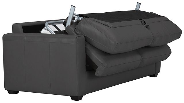 Lane Dark Gray Lthr/vinyl Memory Foam Sleeper