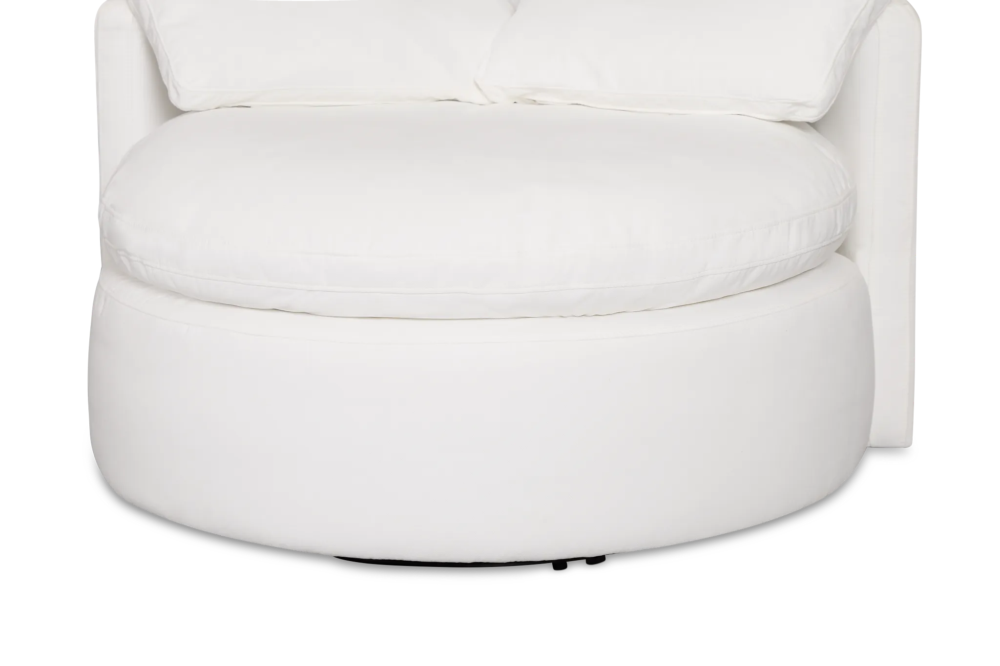 Orbit White Micro Swivel Accent Chair