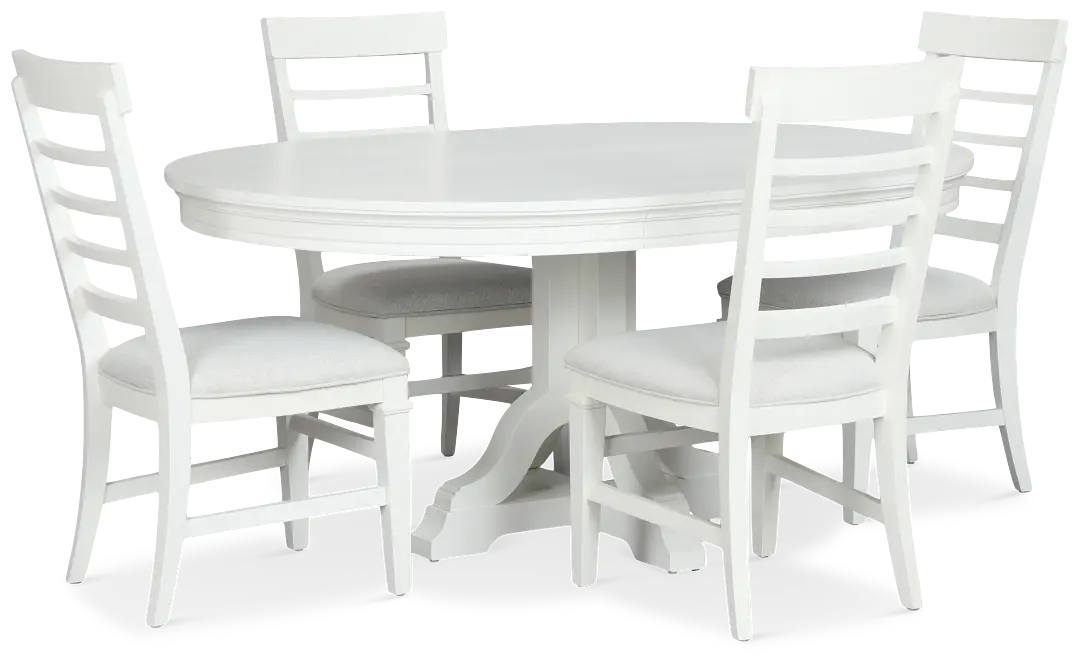 Cape Cod Ivory Round Table & 4 Upholstered Chairs Cape Cod Ivory Round Table & 4 Upholstered Chairs
