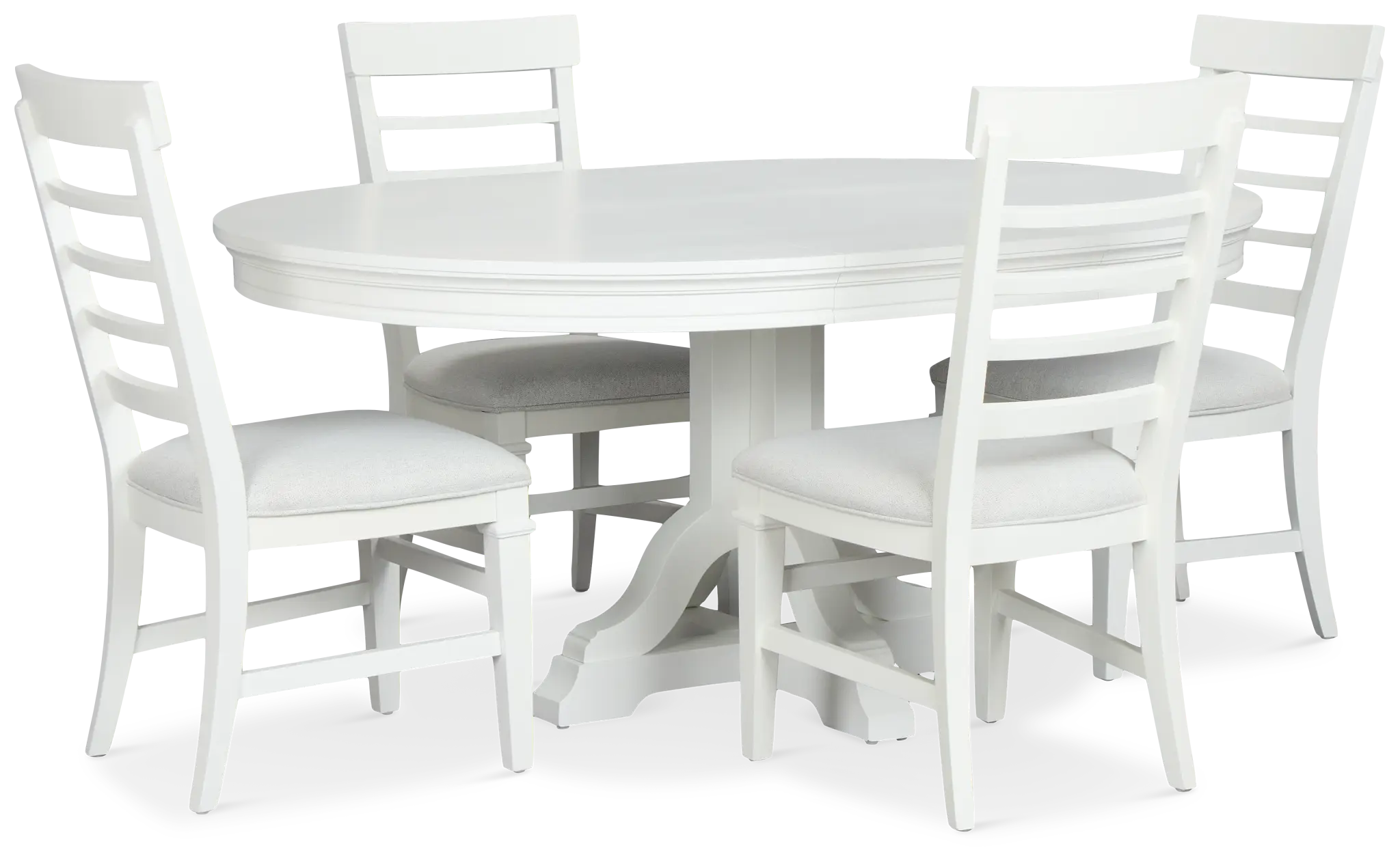 Cape Cod Ivory Round Table & 4 Upholstered Chairs Cape Cod Ivory Round Table & 4 Upholstered Chairs