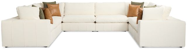 Cruz White Fabric 8-piece Modular Sectional