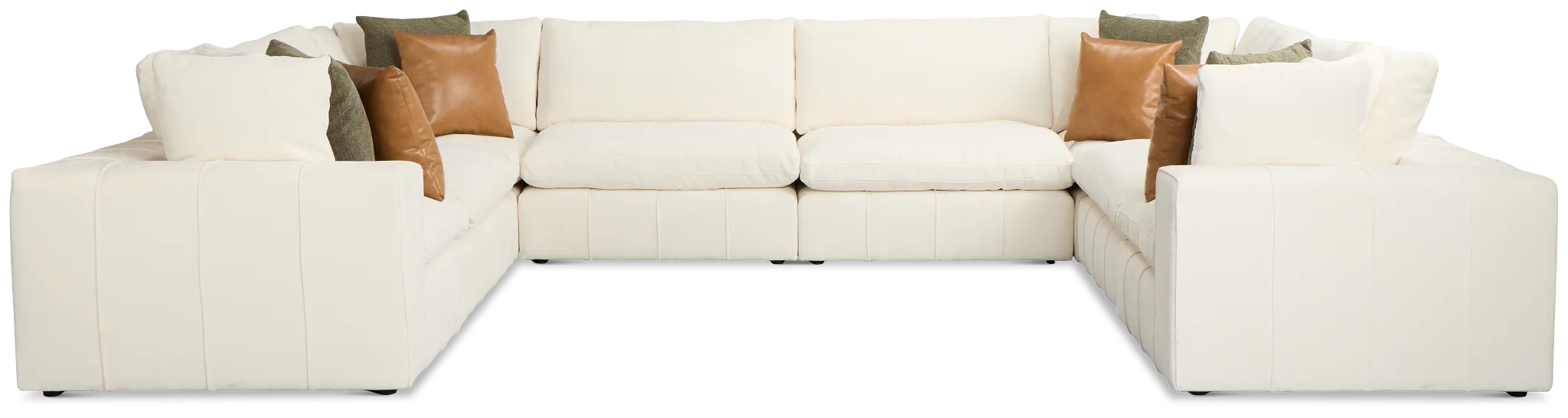 Cruz White Fabric 8-piece Modular Sectional