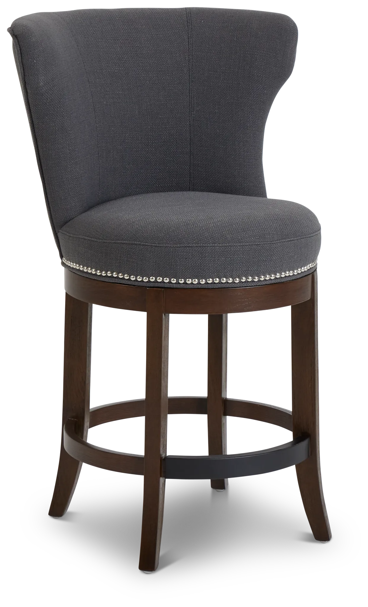 Cayden Dark Gray Fabric 24" Swivel Barstool