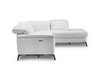 Pearson White Leather Right Bumper Power Reclining Sectional